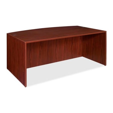 Sp Richards Lorell Bow Front Desk Shel - 72"W x 36"D x 29-1/2"H - Mahogany - Essentials Series LLR69370